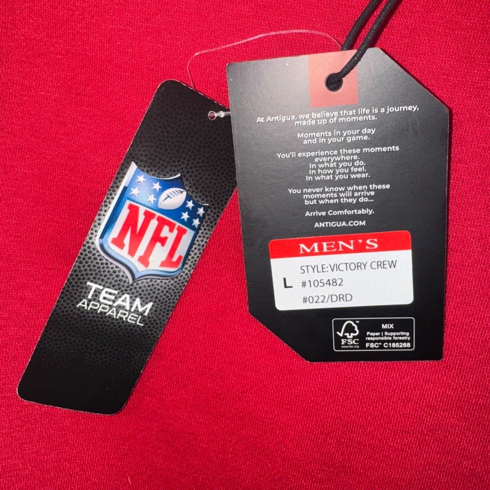 Kansas City Chiefs Antigua Super Bowl LIX Victory Crewneck Sweatshirt Mens L NEW - Picture 5 of 9